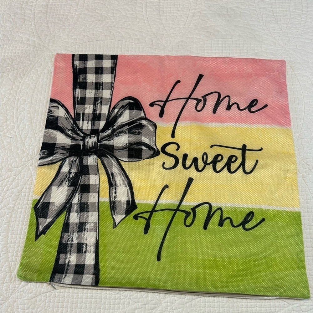 “Home Sweet Home” Spring Pillow Cover. Twee.